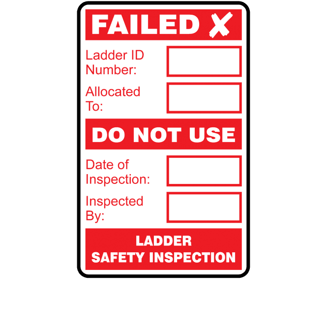 20 x Failed Ladder Safety Inspection Labels