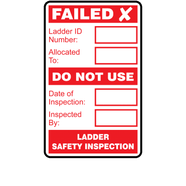 20 x Failed Ladder Safety Inspection Labels