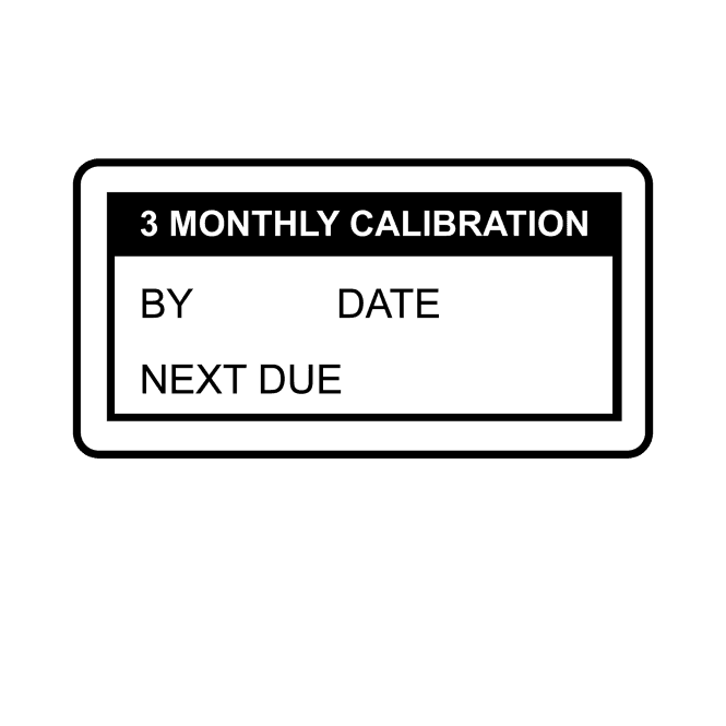 3 Monthly Calibration Labels in Black