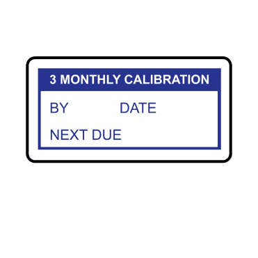 3 Monthly Calibration Labels in Blue