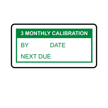 3 Monthly Calibration Labels in Green