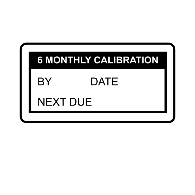 6 Monthly Calibration Labels in Black