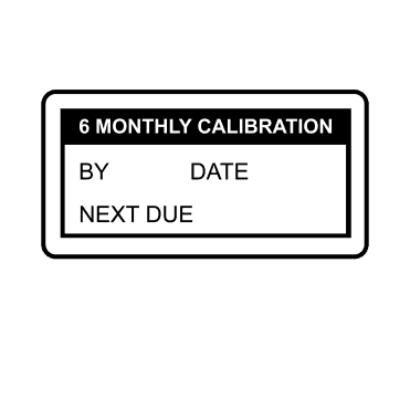 6 Monthly Calibration Labels in Black