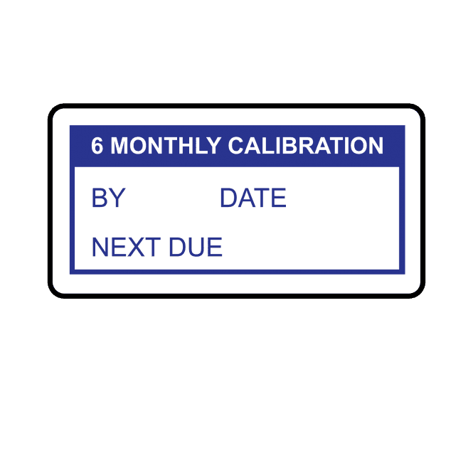 6 Monthly Calibration Labels in Blue