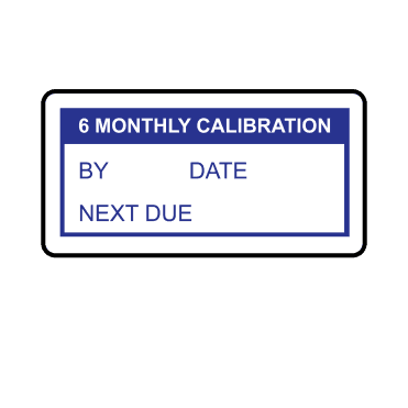 6 Monthly Calibration Labels in Blue