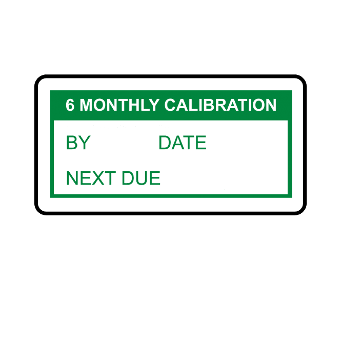 6 Monthly Calibration Labels in Green