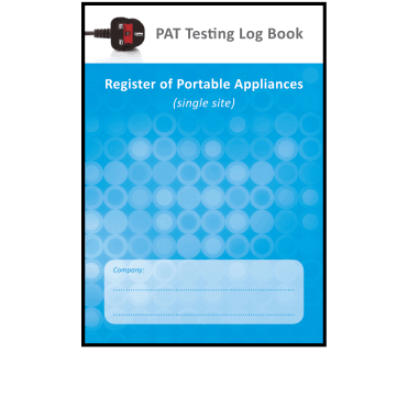 A5 PAT Test Log Book & Register of Portable Appliances (Single Site) including a pat test certificate