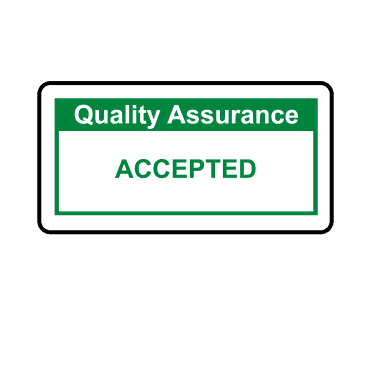 Accepted - Quality Assurance Single Colour Labels in Green