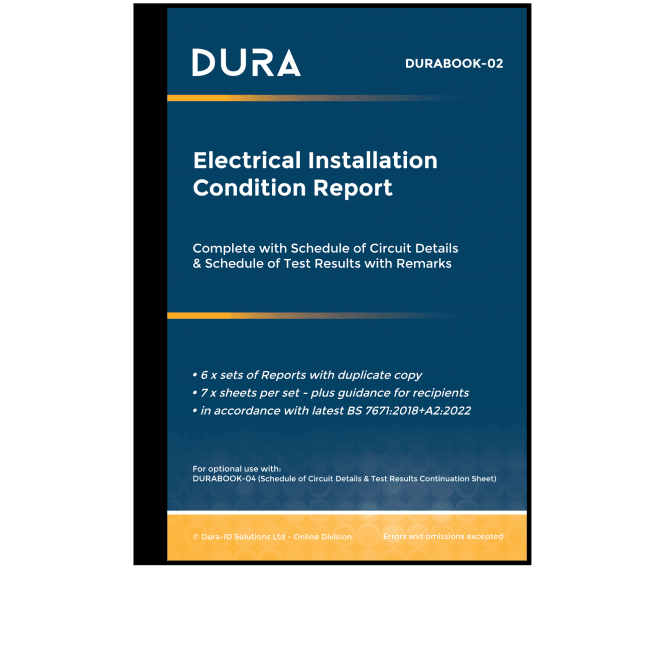 'All in One' Electrical Condition Report Book complete with Schedules and Remarks
