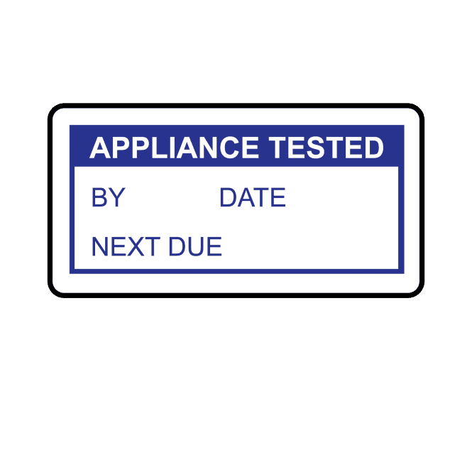 Appliance Tested Labels in Blue