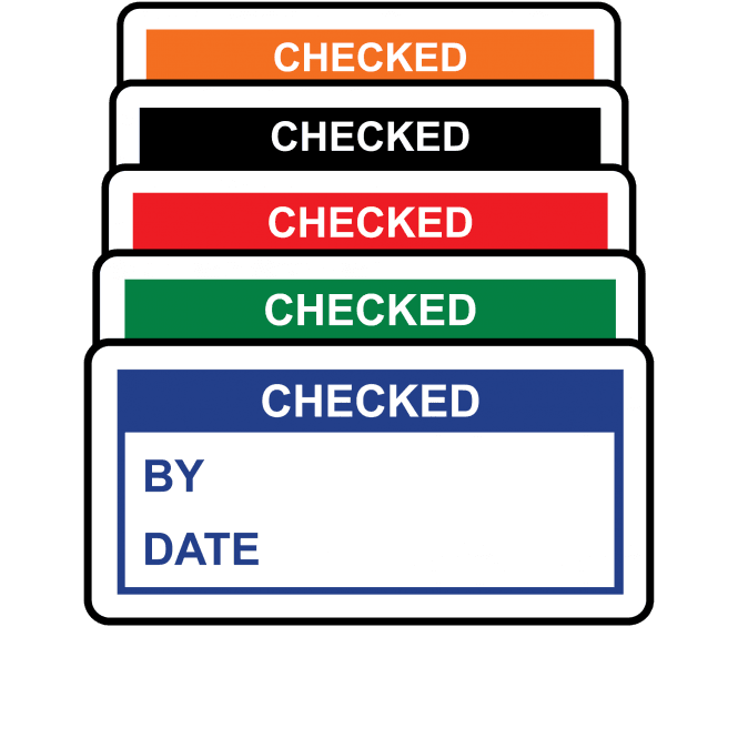 Basic Checked Labels - Variety of colours
