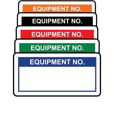 Basic Equipment Number Labels - Variety of colours