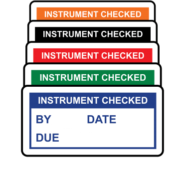 Basic Instrument Checked Labels - Variety of colours