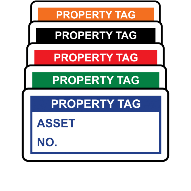 Basic Property Tag Labels - Variety of colours