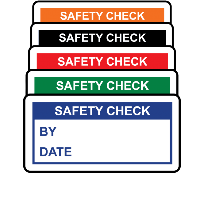 Basic Safety Check Labels - Variety of colours