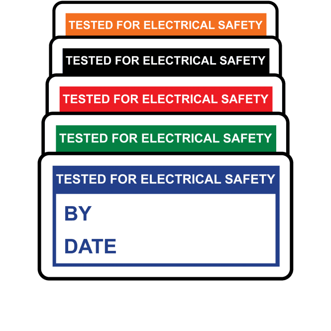 Basic Tested for Electrical Safety Labels - Variety of colours