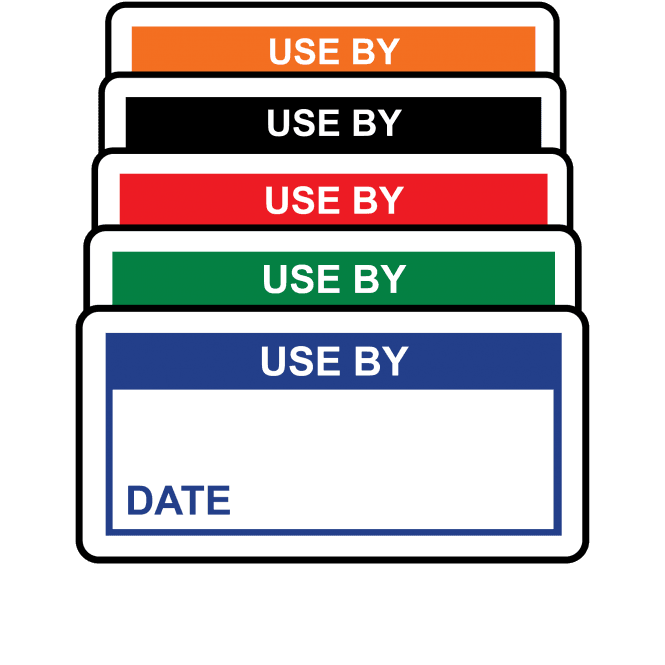 Basic Use By Labels - Variety of colours