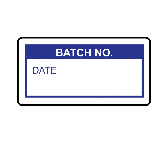 Batch No. Labels in Blue