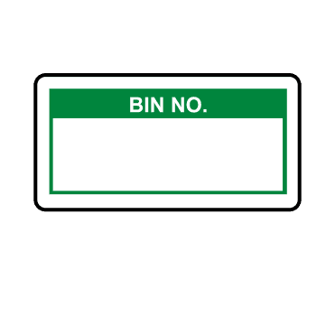 Bin No. Labels in Green