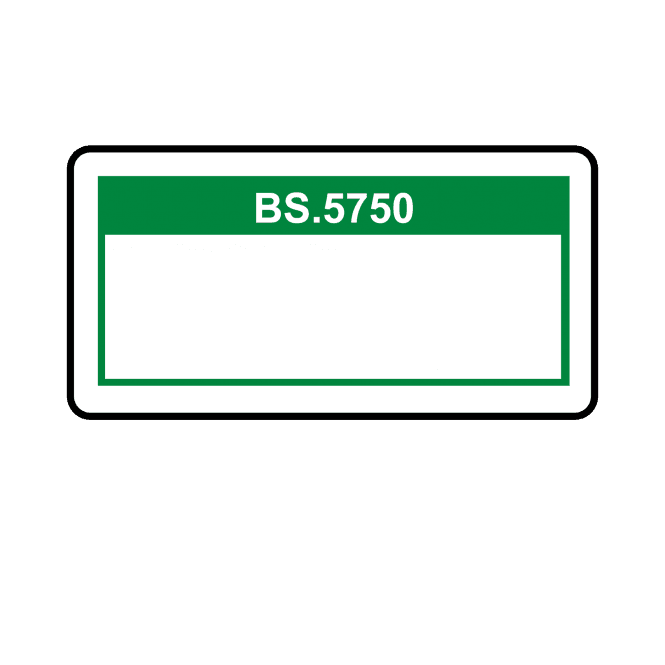 BS.5750 Labels in Green