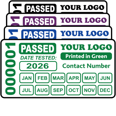 Budget Custom Passed Labels - Design 3. Choice of colours