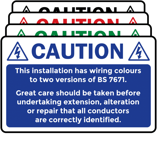 Budget Large Caution Cable Harmonisation Labels - Variety of Colours