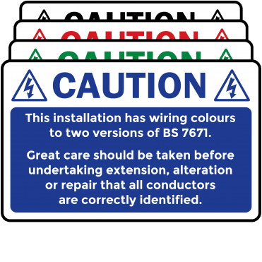 Budget Large Caution Cable Harmonisation Labels - Choice of Colours