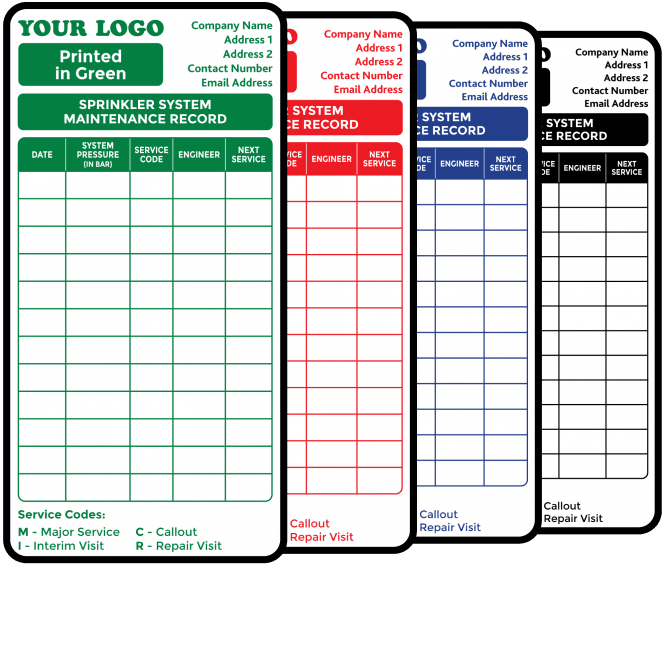 Budget Large Personalised Sprinkler System Maintenance Labels - 150mm x 75mm