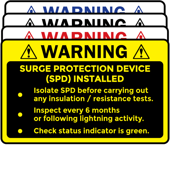Budget Small Surge Protection Device Labels - Choice of Colours