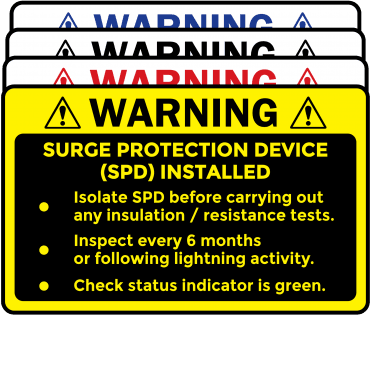 Budget Small Surge Protection Device Labels - Choice of Colours