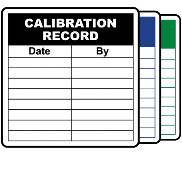 Calibration Record Labels - Design 1. Variety of colours