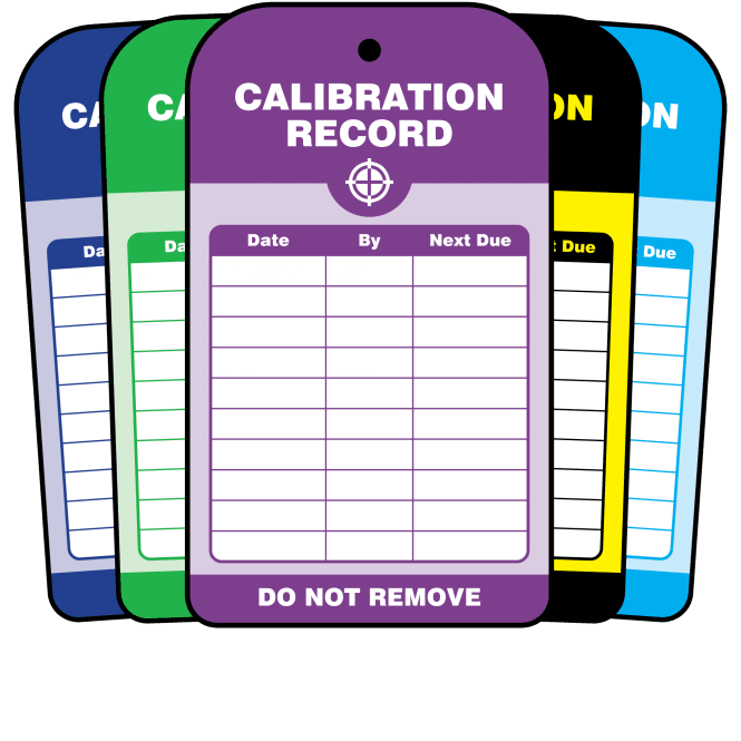 Calibration Record Tag - Tear Resistant & Waterproof