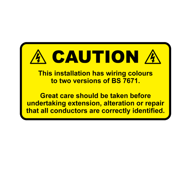 Caution Cable Colour Harmonisation - Harmonised Wiring Labels