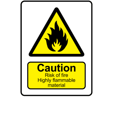 Caution Risk of Fire - Danger & Warning Labels