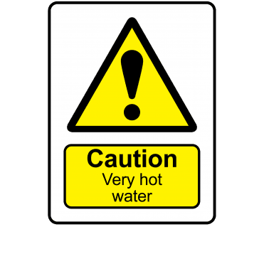 Caution Very Hot Water - Danger & Warning Labels