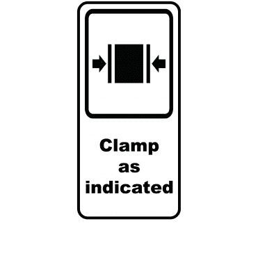 Clamp As Indicated - Packaging Labels