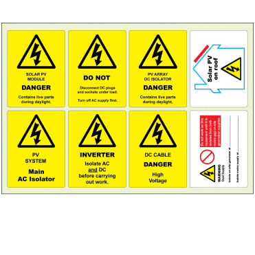 Complete Set of Solar Labels in Full Colour