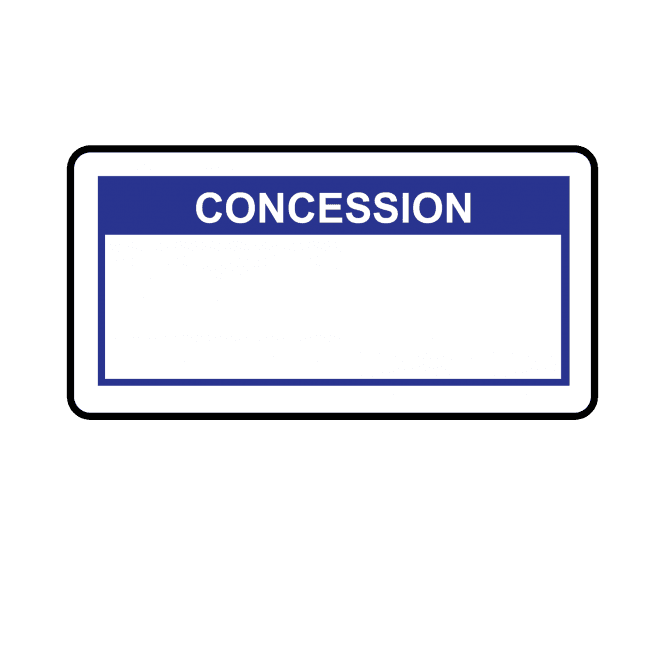 Concession Labels in Blue