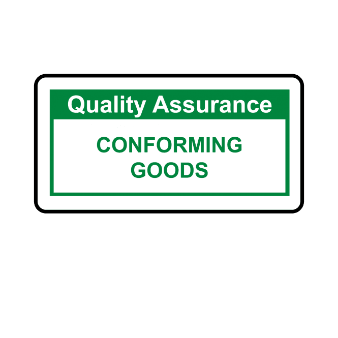 Conforming Goods - Quality Assurance Single Colour Labels in Green