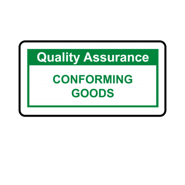 Conforming Goods - Quality Assurance Single Colour Labels in Green