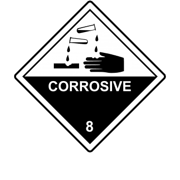 Corrosive 8 Labels - Hazard Warning Diamonds