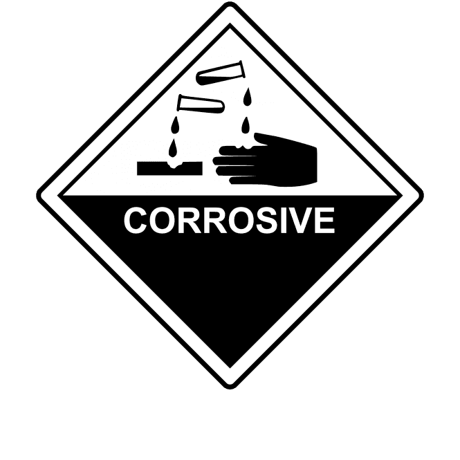 Corrosive Labels, No Number - Hazard Warning Diamonds