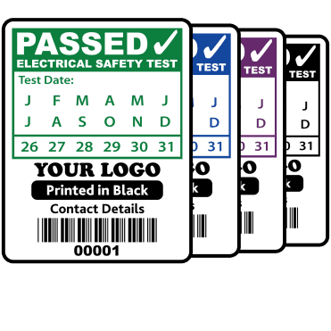 Custom PAT Test Labels - Design 2. Variety of colours