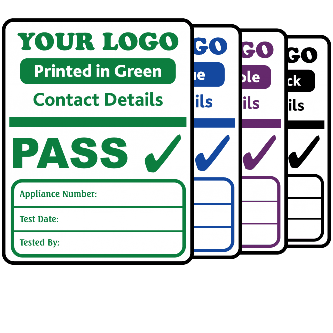 Custom PAT Test Labels - Design 6. Variety of colours