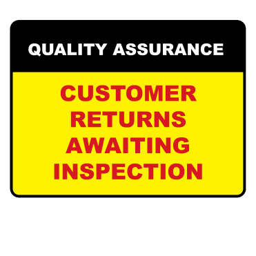 Customer Returns Awaiting Inspection - Quality Assurance Labels