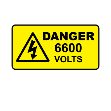 Danger 6600 Volts - Voltage Labels