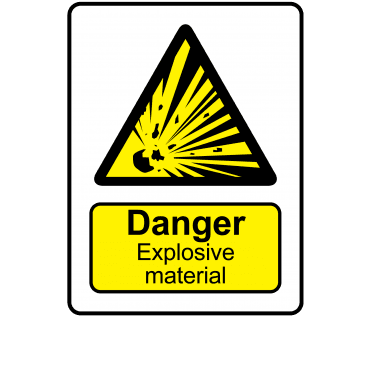 Danger Explosive Material - Danger & Warning Labels