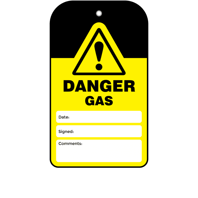 Danger Gas Tag - Tear Resistant & Waterproof