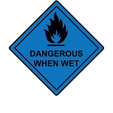 Dangerous When Wet Labels - Hazard Warning Diamonds