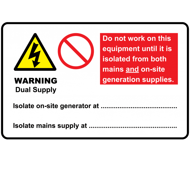 Dual Supply - Solar PV Warning Labels